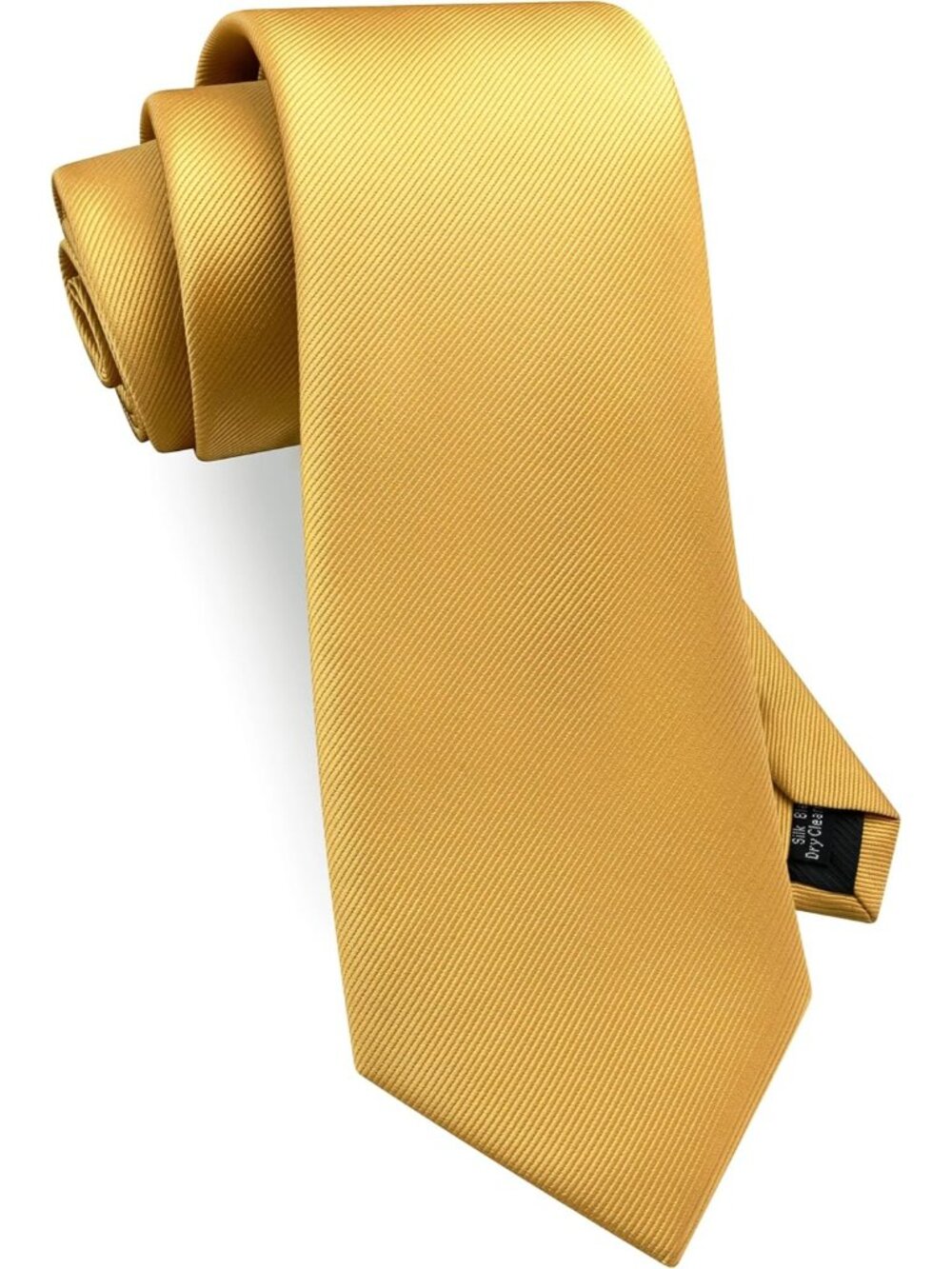 Men's Goldenrod Solid Twill Textured Woven Silk Formal Necktie For Wedding Dress